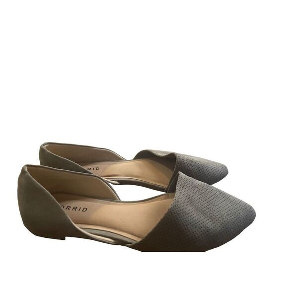 Torrid Taupe pointy Perf Dorsay flats sz 8 - Picture 3 of 11
